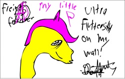 Size: 843x532 | Tagged: safe, artist:ron, imported from derpibooru, fluttershy, female, solo, surreal