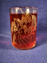 Size: 1500x2000 | Tagged: safe, artist:kp-shadowsquirrel, artist:ksander-zen, imported from derpibooru, princess luna, craft, engraving, female, glass, irl, photo, solo