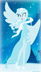 Size: 358x621 | Tagged: safe, artist:nightmarelunafan, imported from derpibooru, oc, oc only, oc:snowdrop, equestria girls, elsa, equestria girls-ified, frozen (movie), solo