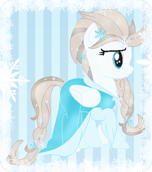 Size: 462x522 | Tagged: safe, artist:nightmarelunafan, imported from derpibooru, pegasus, pony, clothes, elsa, frozen (movie), ponified, solo