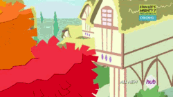 Size: 480x270 | Tagged: safe, edit, imported from derpibooru, screencap, cheese sandwich, dizzy twister, goldengrape, lightning bolt, lucky clover, lyra heartstrings, meadow song, merry may, orange swirl, pinkie pie, rainbow dash, sir colton vines iii, white lightning, pegasus, pelican, pony, lesson zero, pinkie pride, animated, atomic rainboom, female, hub logo, image macro, mare, meme, piñata, stan lee's mighty 7