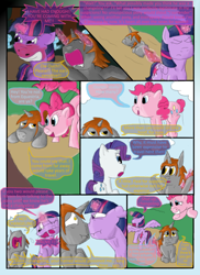 Size: 1024x1403 | Tagged: safe, artist:firefanatic, imported from derpibooru, pinkie pie, rarity, twilight sparkle, oc, alicorn, pony, angry, female, magic, mare, mushrooms, nervous, scrunchy face, twilight sparkle (alicorn)