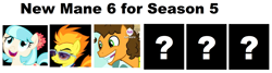 Size: 2282x608 | Tagged: safe, imported from derpibooru, cheese sandwich, coco pommel, spitfire, earth pony, pegasus, pinkie pride, rainbow falls, rarity takes manehattan, alternate mane six, caption, female, image macro, key six, male, mare, stallion, text