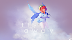 Size: 1920x1080 | Tagged: safe, artist:jave-the-13, artist:spittfireart, imported from derpibooru, rainbow dash, human, cape, clothes, female, goggles, humanized, light skin, solo, vector, wallpaper, winged humanization, wings