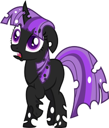 Size: 3156x3692 | Tagged: safe, artist:drakizora, imported from derpibooru, twilight sparkle, changeling, changelingified, female, purple changeling, simple background, solo, species swap, transparent background, twiling, vector