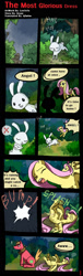 Size: 600x1985 | Tagged: safe, artist:lentoto, imported from derpibooru, angel bunny, big macintosh, fluttershy, earth pony, pony, comic:the most glorious dress, comic, fluttermac, lying down, male, on back, shipping, stallion, straight, swirly eyes