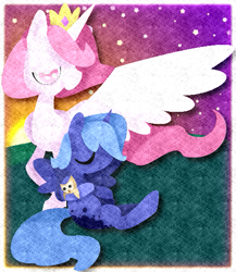 Size: 469x540 | Tagged: safe, artist:paintytailbrush, imported from derpibooru, princess celestia, princess luna