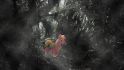 Size: 2048x1152 | Tagged: safe, imported from derpibooru, big macintosh, earth pony, pony, everfree forest, fog, irl, male, photo, ponies in real life, solo, stallion