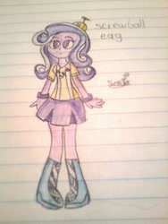 Size: 540x720 | Tagged: artist needed, safe, imported from derpibooru, screwball, equestria girls, female, solo, traditional art