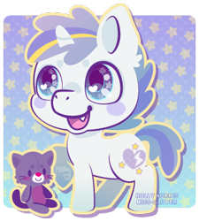 Size: 315x350 | Tagged: safe, artist:miss-glitter, imported from derpibooru, oc, oc only, pony, unicorn, fangs, male, plushie, solo, stallion