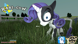 Size: 1920x1080 | Tagged: safe, artist:beardeddoomguy, imported from derpibooru, rarity, cow, .zip file at source, 3d, downloadable, female, gmod, raricow, solo, source filmmaker, source filmmaker resource, species swap