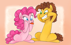 Size: 1237x776 | Tagged: safe, artist:mn27, imported from derpibooru, cheese sandwich, pinkie pie, cheesepie, female, male, raspberry, shipping, silly face, straight, tongue out