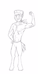 Size: 1655x3275 | Tagged: safe, artist:vinny, imported from derpibooru, oc, oc only, oc:herc, satyr, offspring, parent:bulk biceps, solo