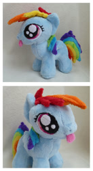 Size: 1152x2106 | Tagged: artist needed, source needed, safe, imported from derpibooru, rainbow dash, cute, dashabetes, filly, irl, photo, plushie, tongue out