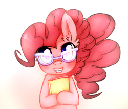 Size: 1680x1440 | Tagged: safe, artist:toroitimu, imported from derpibooru, pinkie pie, adorkable, book, braces, cute, diapinkes, dork, female, glasses, meganekko, nerd, nerd pony, smart, solo