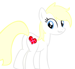 Size: 5000x4632 | Tagged: safe, artist:chip, imported from derpibooru, oc, oc only, oc:aryanne, absurd resolution, alternate cutie mark, blonde, butt, lip bite, looking back, nazi, plot, simple background, smiling, solo, standing, swastika, transparent background, vector