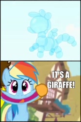 Size: 1200x1800 | Tagged: safe, imported from derpibooru, cheese sandwich, rainbow dash, giraffe, pinkie pride, bubble, bubblestand, meme, spongebob squarepants