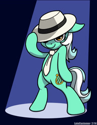 Size: 1276x1650 | Tagged: safe, artist:latecustomer, imported from derpibooru, lyra heartstrings, pony, bipedal, fedora, female, hat, michael jackson, necktie, solo