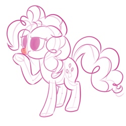 Size: 600x600 | Tagged: safe, artist:sneezeanonpony, imported from derpibooru, pinkie pie, cold, cute, female, floppy ears, frown, monochrome, mucous, red nosed, sick, snot, solo