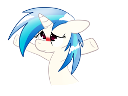 Size: 1024x768 | Tagged: safe, artist:mylittlepony651, imported from derpibooru, dj pon-3, vinyl scratch, blushing, female, solo