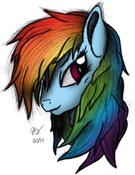 Size: 1486x1914 | Tagged: safe, artist:ancientowl, imported from derpibooru, rainbow dash, female, solo, traditional art