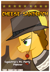 Size: 545x785 | Tagged: safe, artist:toxic-mario, imported from derpibooru, cheese sandwich, pinkie pride, male, poster, solo