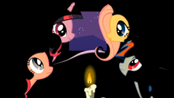 Size: 1366x768 | Tagged: safe, imported from derpibooru, screencap, fluttershy, pinkie pie, rainbow dash, twilight sparkle, over a barrel, candle