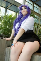 Size: 640x960 | Tagged: safe, artist:irish-pylon, imported from derpibooru, rarity, human, belt, clothes, cosplay, irl, irl human, legs, photo, side slit, skirt, solo, tube skirt