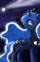 Size: 792x1224 | Tagged: safe, artist:inumocchi, imported from derpibooru, princess luna, female, shooting star, solo