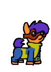 Size: 102x143 | Tagged: safe, artist:caitsith511, imported from derpibooru, oc, oc only, oc:bit goggles, animated, clothes, fallout, hoofy-kicks, jumpsuit, male, solo