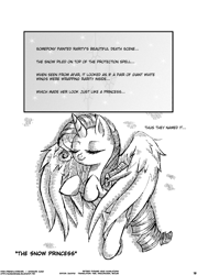 Size: 1144x1600 | Tagged: safe, imported from derpibooru, rarity, alicorn, pony, comic, fanbook, female, monochrome, p.f.f., race swap, raricorn, solo