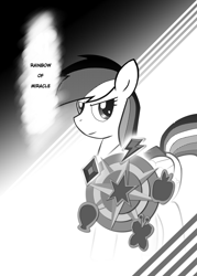 Size: 1144x1600 | Tagged: safe, imported from derpibooru, rainbow dash, comic, fanbook, female, monochrome, p.f.f., solo