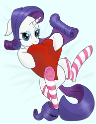 Size: 2391x3100 | Tagged: safe, artist:ryouga1100, imported from derpibooru, rarity, clothes, female, heart, hearts and hooves day, socks, solo, striped socks, underhoof