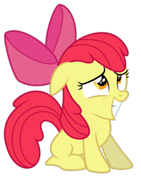 Size: 6000x7504 | Tagged: safe, artist:masem, imported from derpibooru, apple bloom, earth pony, pony, somepony to watch over me, .svg available, absurd resolution, awkward smile, female, filly, foal, scared, simple background, smiling, solo, transparent background, vector, worried