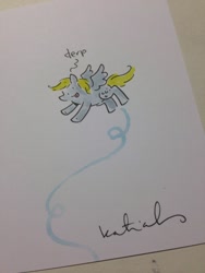 Size: 1024x1365 | Tagged: safe, artist:katiecandraw, imported from derpibooru, derpy hooves, pegasus, pony, female, mare, solo, traditional art