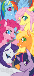 Size: 450x995 | Tagged: safe, artist:toastiepony, artist:toastytoastie, imported from derpibooru, applejack, fluttershy, pinkie pie, rainbow dash, rarity, twilight sparkle, mane six