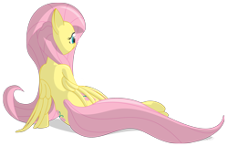 Size: 3376x2154 | Tagged: safe, artist:noctrl, imported from derpibooru, fluttershy, back, female, sitting, solo