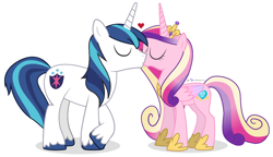 Size: 984x566 | Tagged: safe, artist:dm29, imported from derpibooru, princess cadance, shining armor, duo, female, heart, kissing, male, shiningcadance, shipping, straight