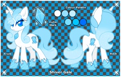 Size: 1123x712 | Tagged: safe, artist:mrscheeseherder, imported from derpibooru, oc, oc only, oc:shiver gale, pony, unicorn, colored pupils, female, mare, reference sheet, solo