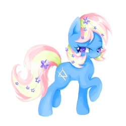 Size: 2000x2000 | Tagged: safe, artist:saeryth, imported from derpibooru, oc, oc only, oc:zephyr, earth pony, pony, flower, solo