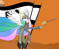 Size: 2000x1688 | Tagged: safe, artist:king-of-aces, imported from derpibooru, princess celestia, female, germany, magic, otto von bismarck, prussia, solo, victoria ii