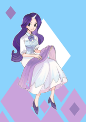 Size: 2480x3508 | Tagged: safe, artist:hisatonbi, imported from derpibooru, rarity, human, female, horned humanization, humanized, pixiv, solo