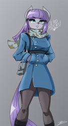 Size: 1228x2278 | Tagged: safe, artist:europamaxima, imported from derpibooru, maud pie, anthro, earth pony, maud pie (episode), ambiguous facial structure, clothes, dish towel, female, solo