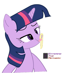 Size: 518x612 | Tagged: safe, artist:enteringthenethery, imported from derpibooru, twilight sparkle, female, solo, spaghetti, wat