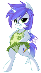 Size: 630x1128 | Tagged: safe, artist:pepooni, imported from derpibooru, oc, oc only, oc:wickle smack, alicorn, pony, alicorn oc, bipedal, clothes, female, mare, one-piece swimsuit, simple background, solo, swimsuit, transparent background