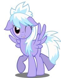 Size: 853x1080 | Tagged: safe, artist:alexthejones, imported from derpibooru, cloudchaser, pegasus, pony, female, mare, one eye closed, simple background, solo, spread wings, transparent background, wings, wink