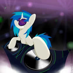 Size: 894x894 | Tagged: safe, artist:input-command, deleted from derpibooru, imported from derpibooru, dj pon-3, vinyl scratch, record scrape, solo