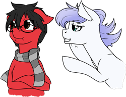 Size: 569x437 | Tagged: safe, artist:baka, imported from derpibooru, oc, oc only, oc:crowne prince, earth pony, pony, annoyed, antagonist, clothes, crowneprince, female, glasses, male, mare, no trolling, protagonist, request, sarcasm, scarf, solratic, spiky mane, stallion, winner, winning personality