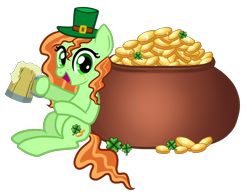 Size: 3024x2376 | Tagged: safe, artist:thecheeseburger, imported from derpibooru, oc, oc only, pot of gold, saint patrick's day, solo, st patricks