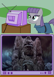 Size: 507x720 | Tagged: safe, imported from derpibooru, maud pie, maud pie (episode), exploitable meme, meme, obligatory pony, rock biter, the neverending story, tv meme